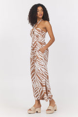 Vintage Havana | Printed Rayon Halter Jumpsuit