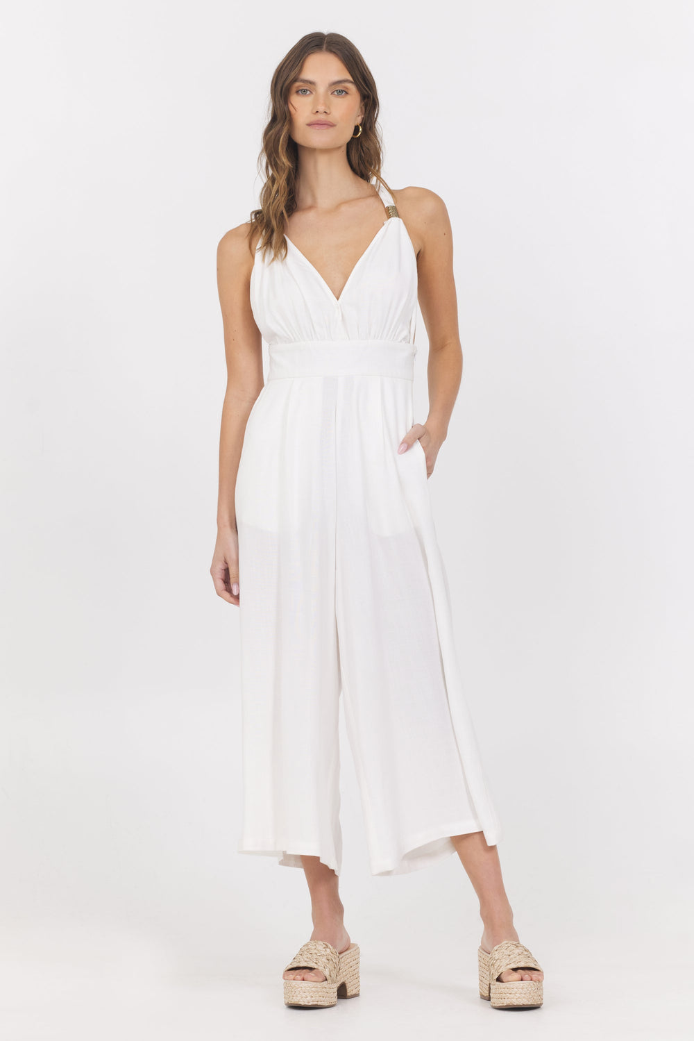 Vintage Havana | Linen Blend Jumpsuit