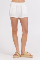 Vintage Havana | Washed Linen Shorts w/ Whip Stitch