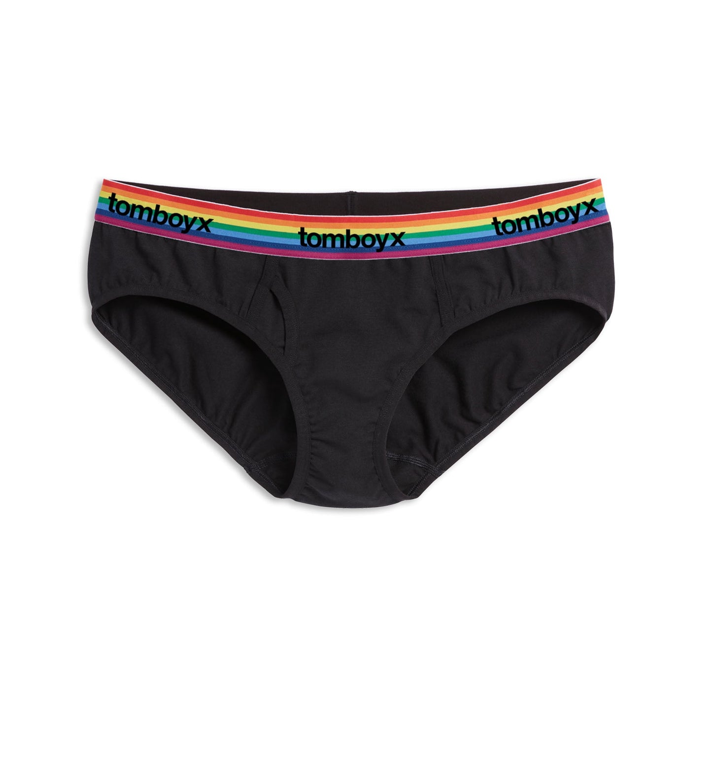 TomboyX Iconic Briefs - Black Rainbow Logo