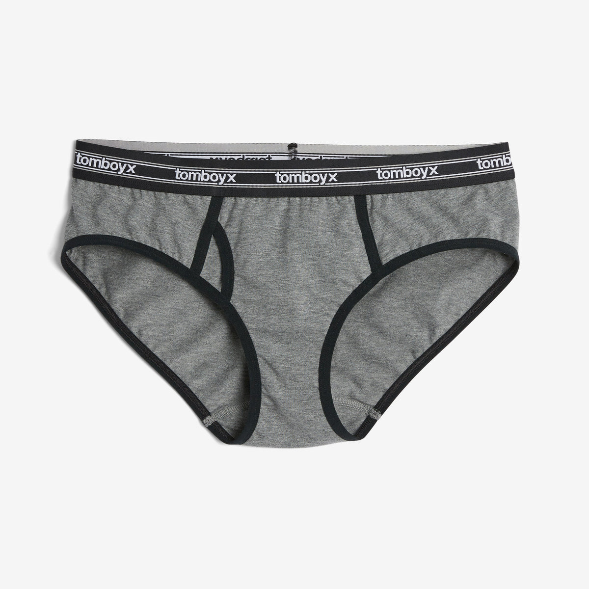 TomboyX Iconic Briefs - Charcoal Retro Logo
