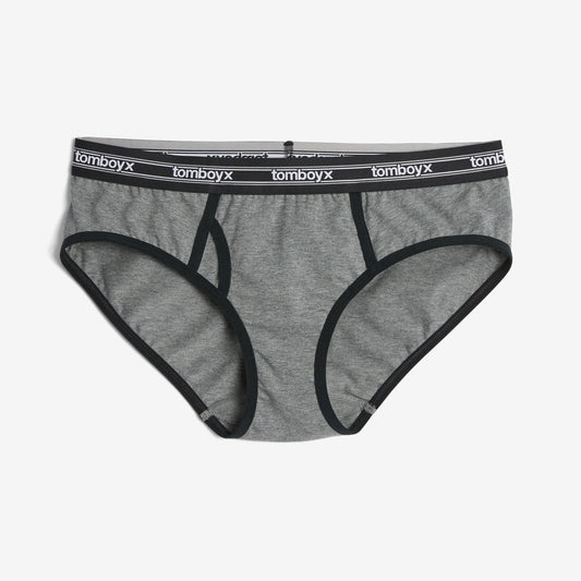 TomboyX Iconic Briefs - Charcoal Retro Logo