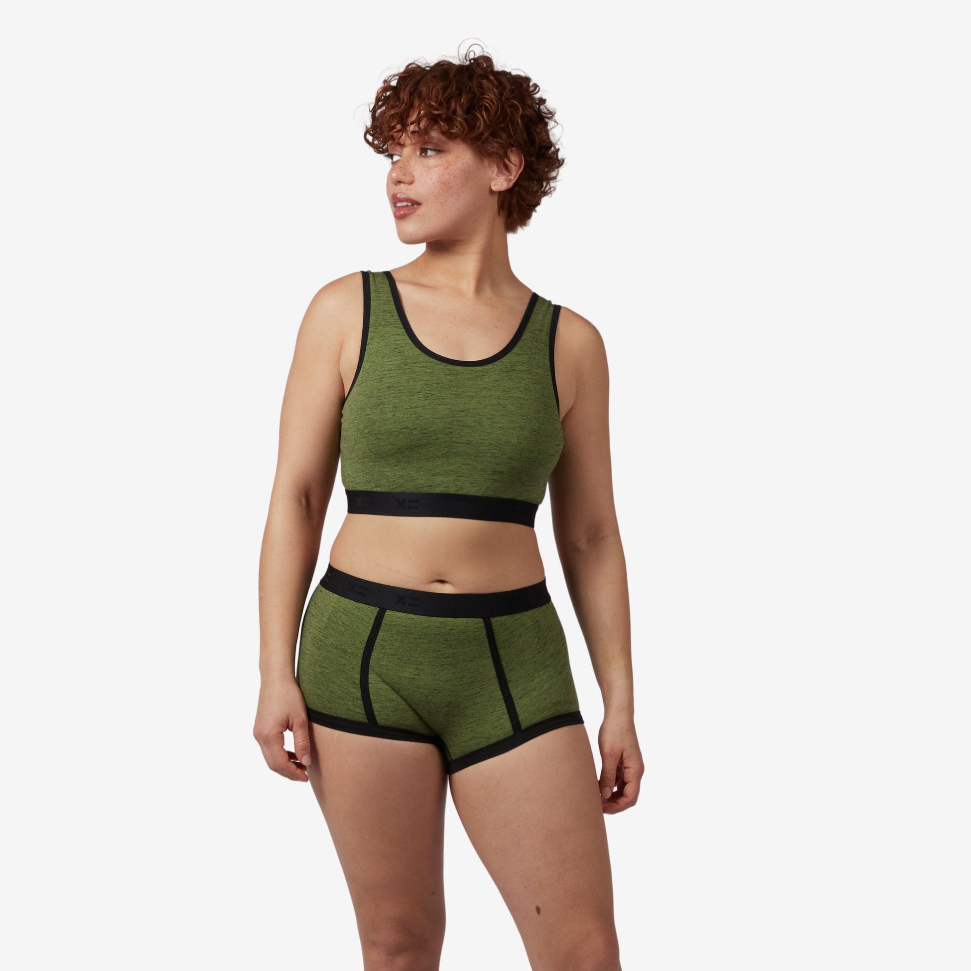 TomboyX Boy Shorts - Forest Heather