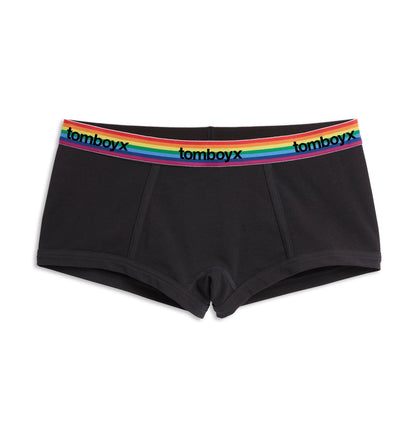 TomboyX Boy Shorts - Black Rainbow Logo