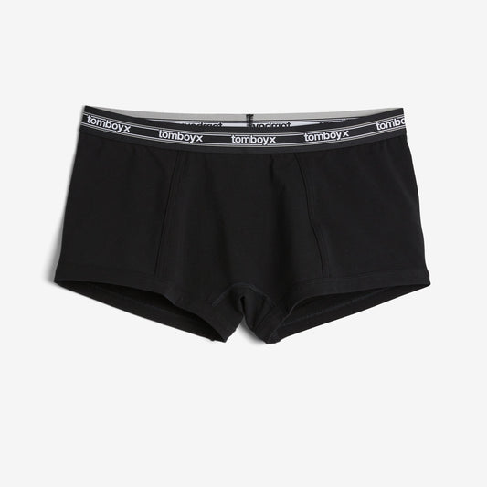 TomboyX Boy Shorts - Black Retro Logo