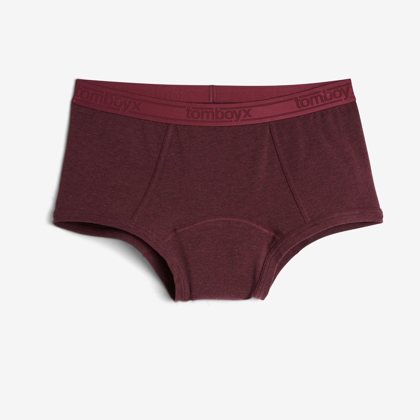 TomboyX First Line Period Boy Shorts - Black Cherry Heather