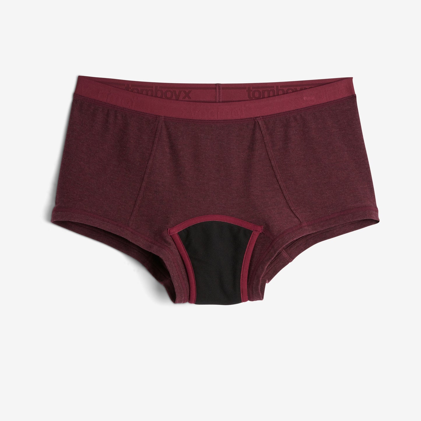 TomboyX First Line Period Boy Shorts - Black Cherry Heather