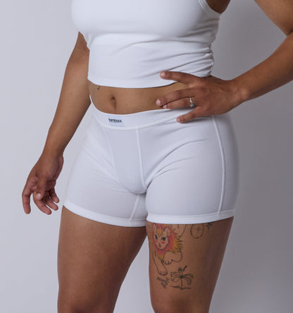 TomboyX Bamboo Rib 4.5" Trunks - Bright White