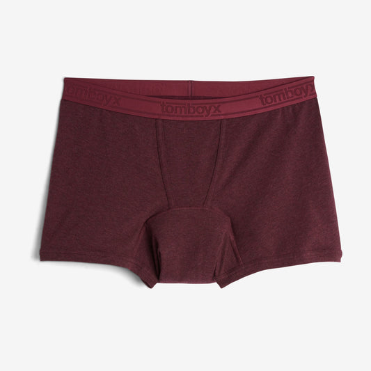 TomboyX First Line Period 4.5" Trunks - Black Cherry Heather