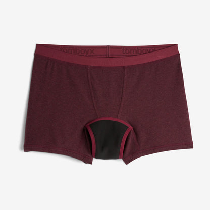 TomboyX First Line Period 4.5" Trunks - Black Cherry Heather