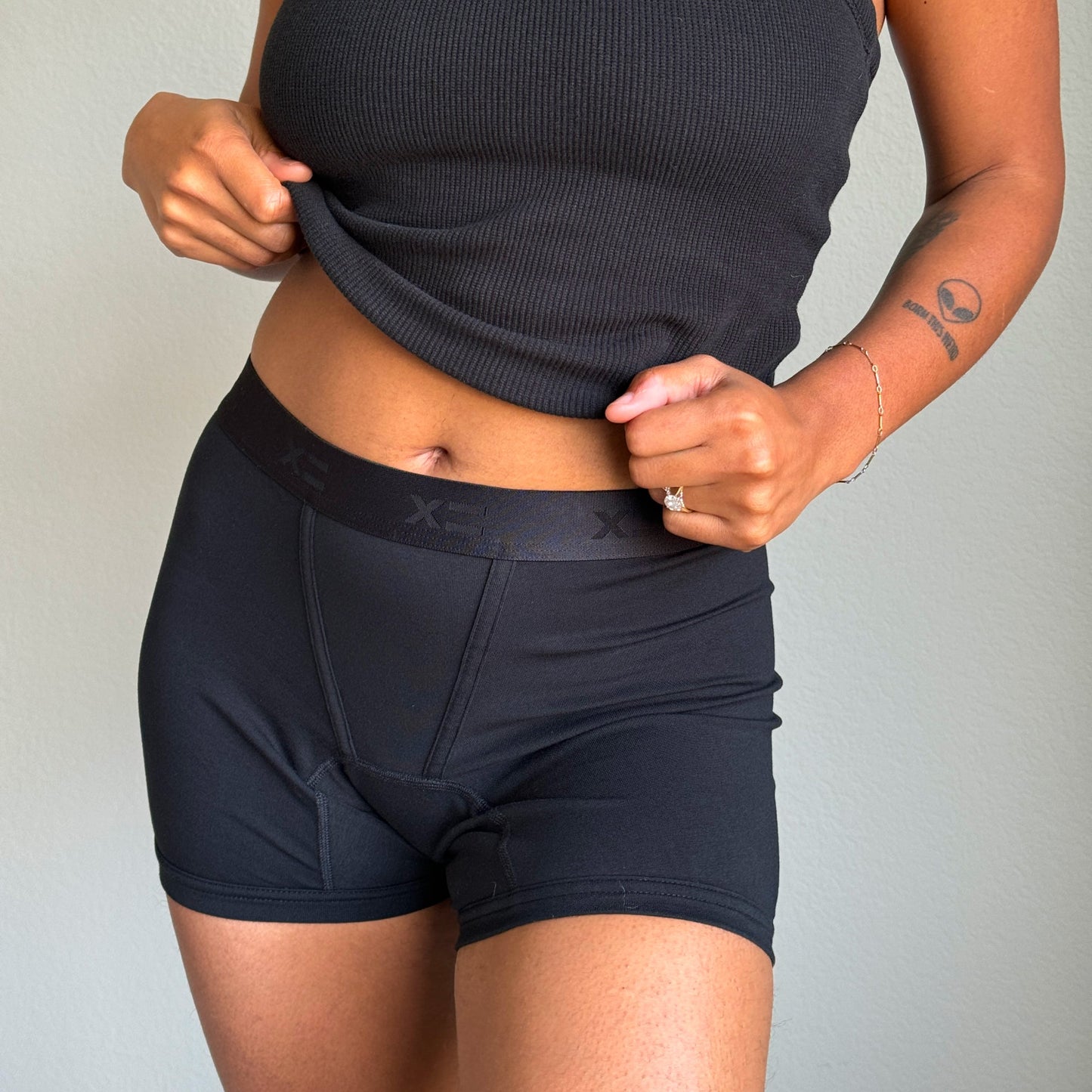 TomboyX First Line Period 4.5" Trunks - X= Black