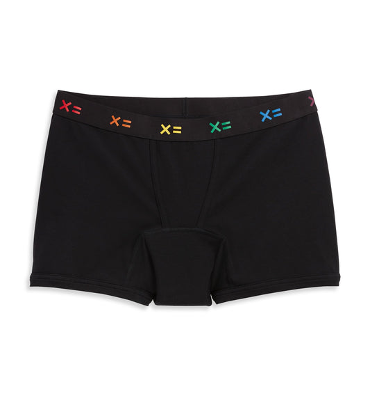 TomboyX First Line Period 4.5" Trunks - Black X= Rainbow