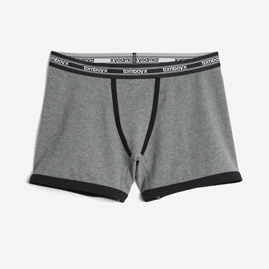 TomboyX 4.5" Trunks - Charcoal Retro Logo
