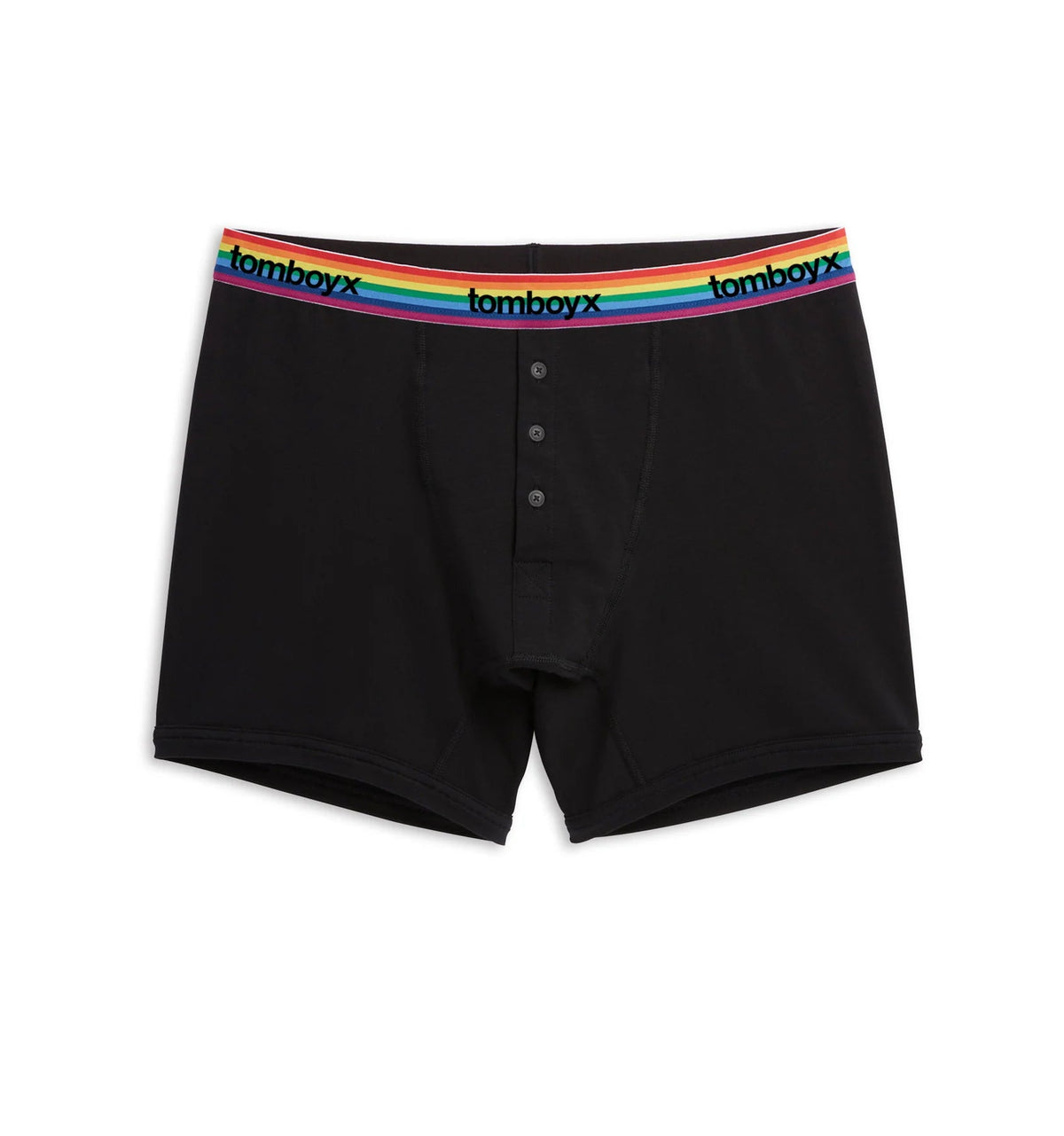TomboyX 6" Fly Boxer Briefs - Black Rainbow Logo