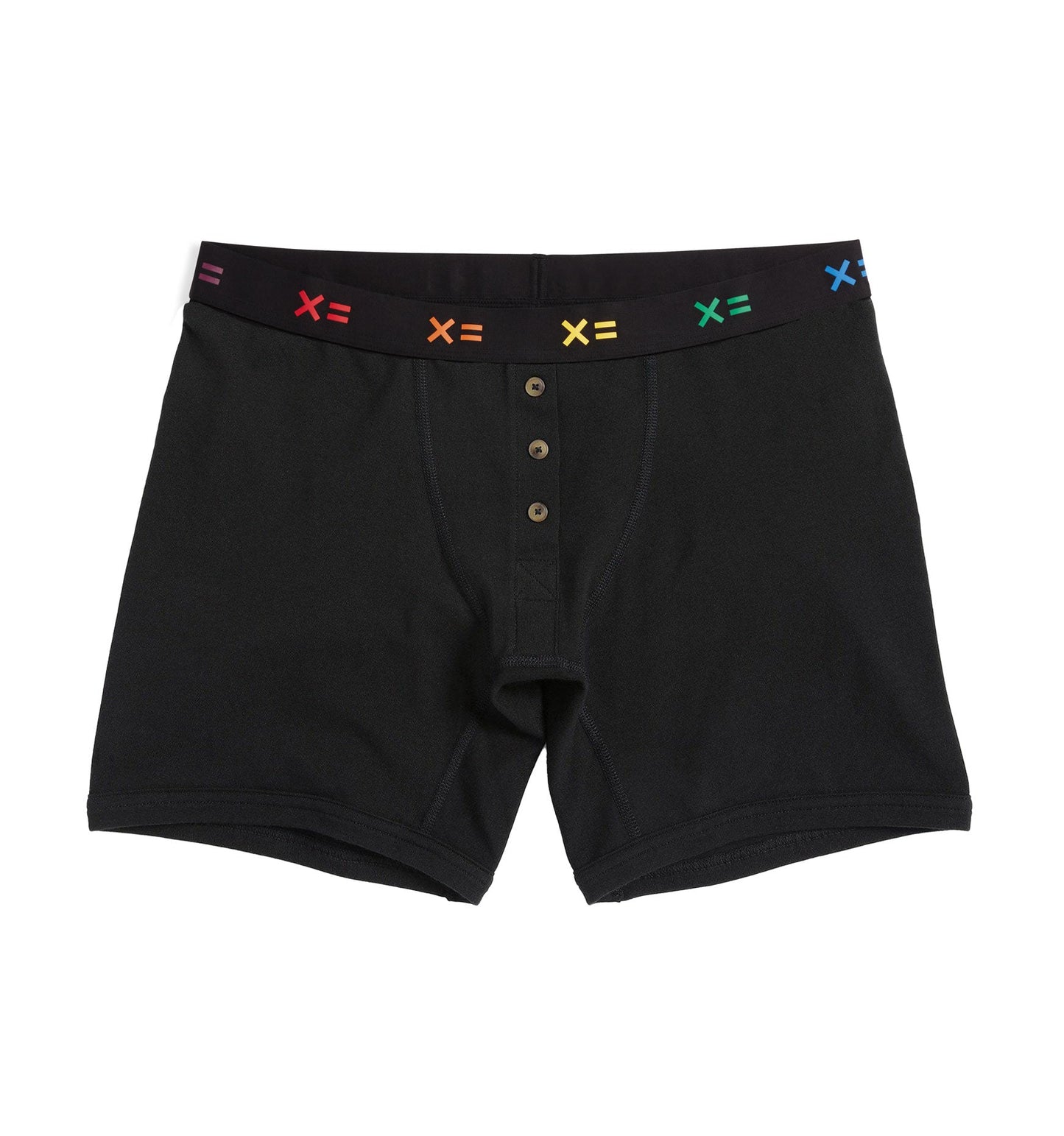 TomboyX 6" Fly Boxer Briefs - Black X= Rainbow