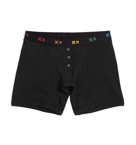 TomboyX 6" Fly Boxer Briefs - Black X= Rainbow