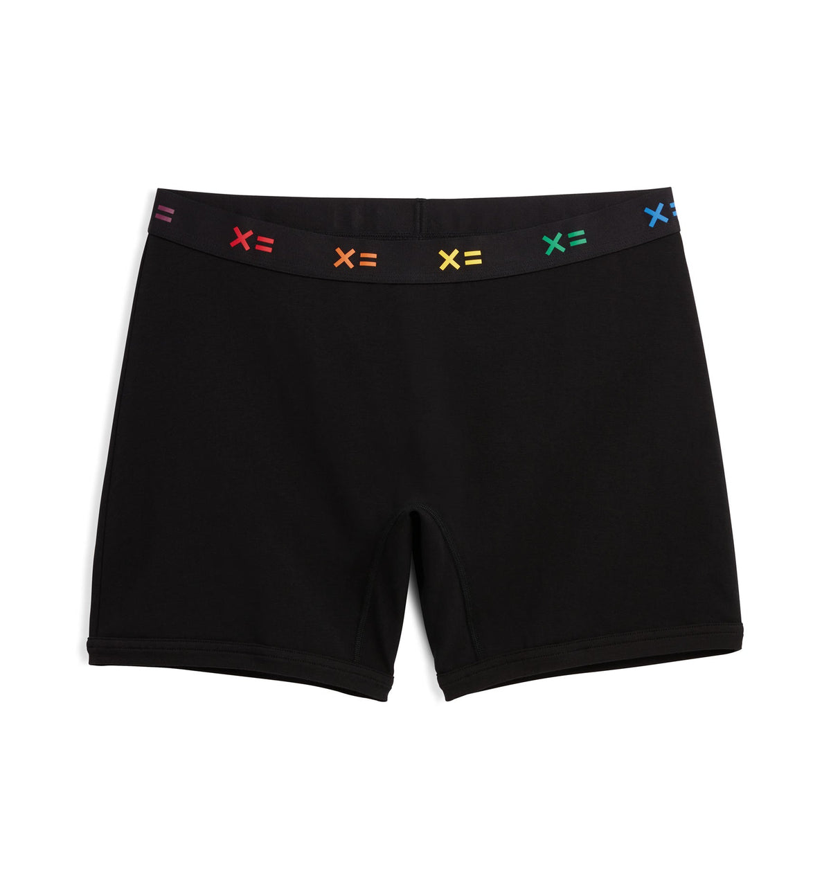 TomboyX 6" No Fly Boxer Briefs - Black X= Rainbow