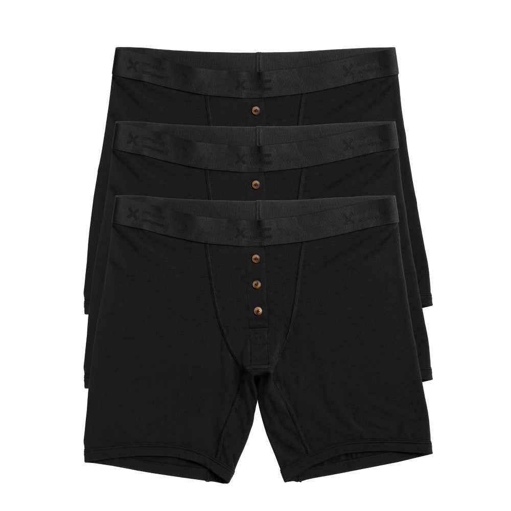 TomboyX 6" Fly Boxer Briefs 3-Pack - TENCEL™ Modal X= Black
