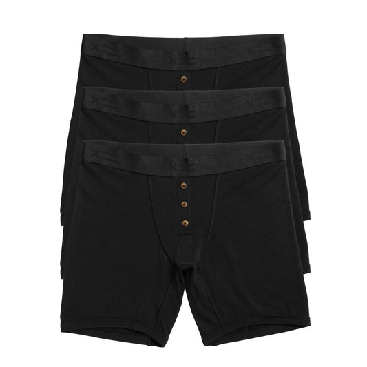 TomboyX 6" Fly Boxer Briefs 3-Pack - TENCEL™ Modal X= Black