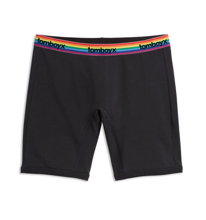 TomboyX 9" Boxer Briefs - Black Rainbow Logo