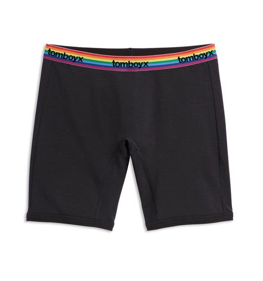 TomboyX 9" Boxer Briefs - Black Rainbow Logo