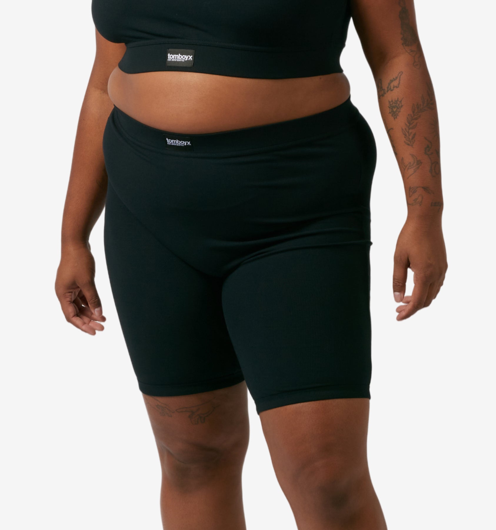 TomboyX Bamboo Rib 9" Boxer Briefs - Black