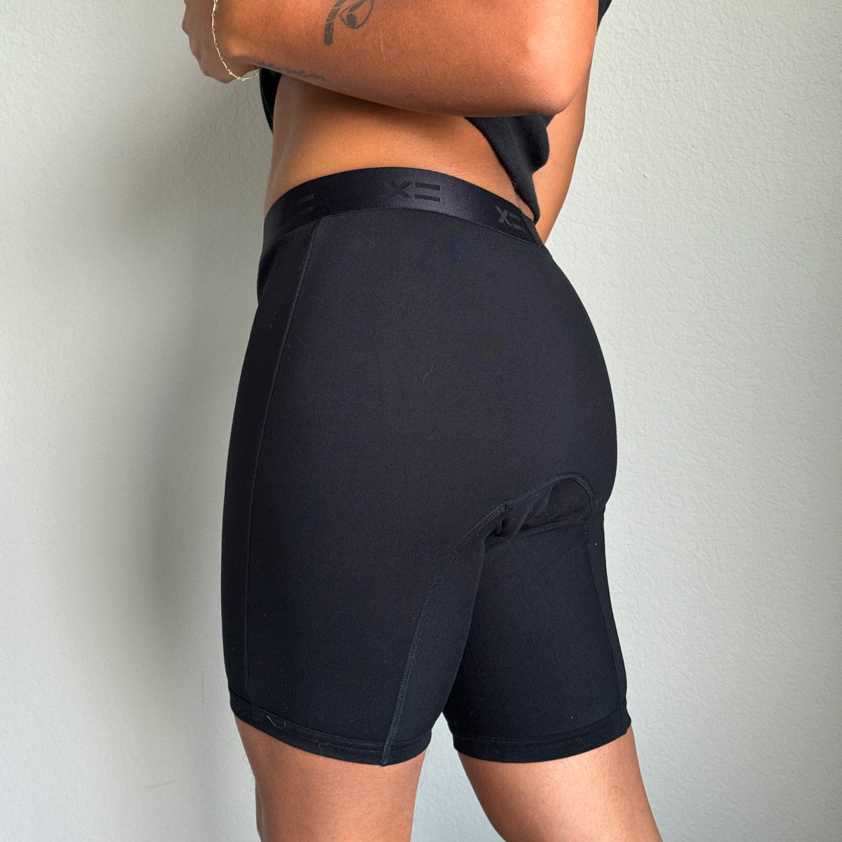 TomboyX First Line Period 9" Boxer Briefs - X= Black