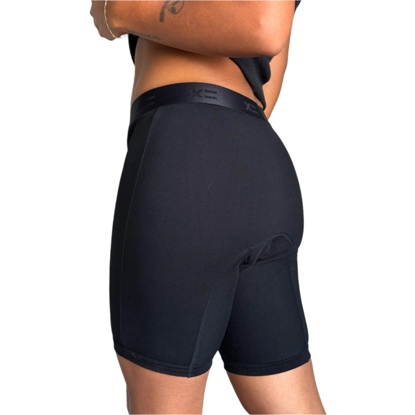 TomboyX First Line Period 9" Boxer Briefs - X= Black