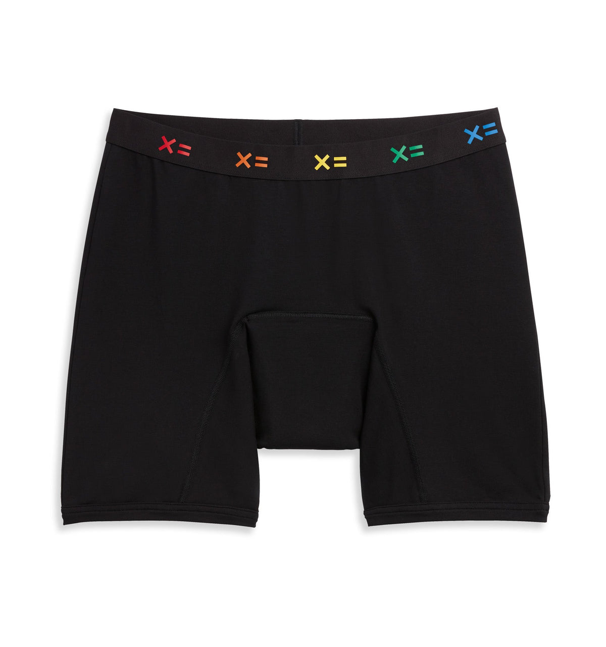 TomboyX First Line Period 9" Boxer Briefs - Black X= Rainbow