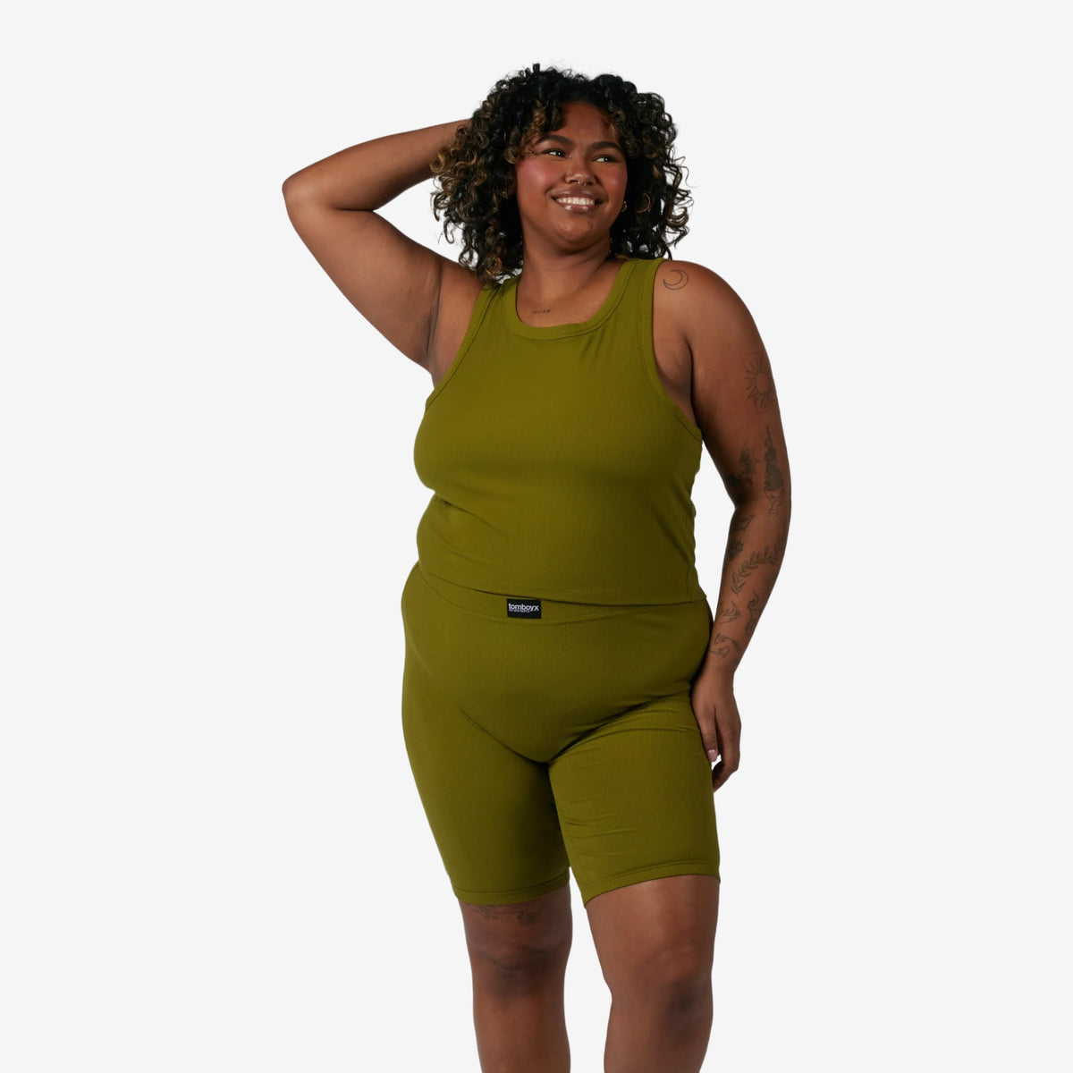 TomboyX Bamboo Rib 9" Boxer Briefs - Avocado