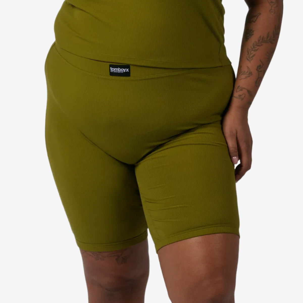 TomboyX Bamboo Rib 9" Boxer Briefs - Avocado