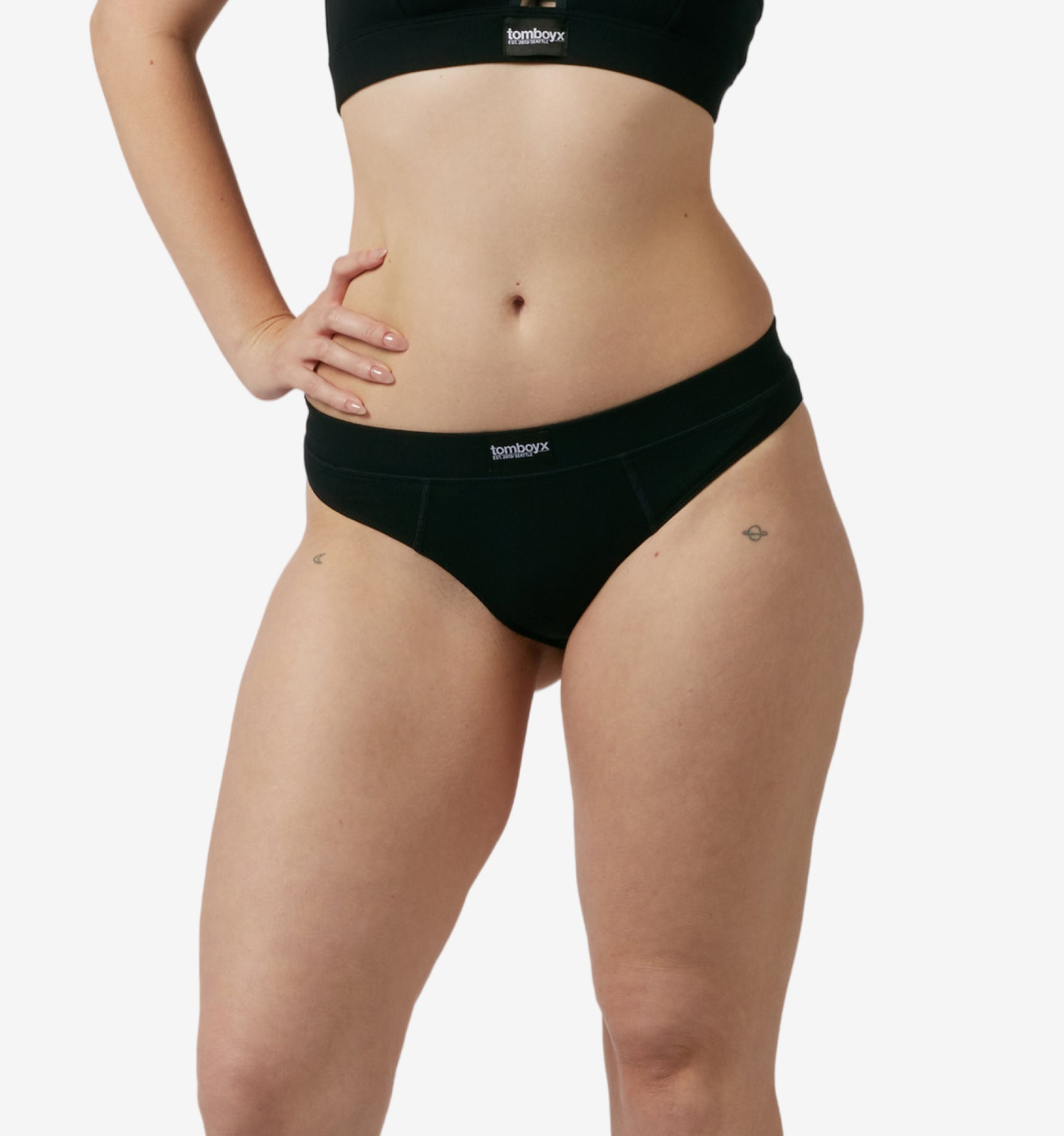 TomboyX Bamboo Rib Cheeky - Black