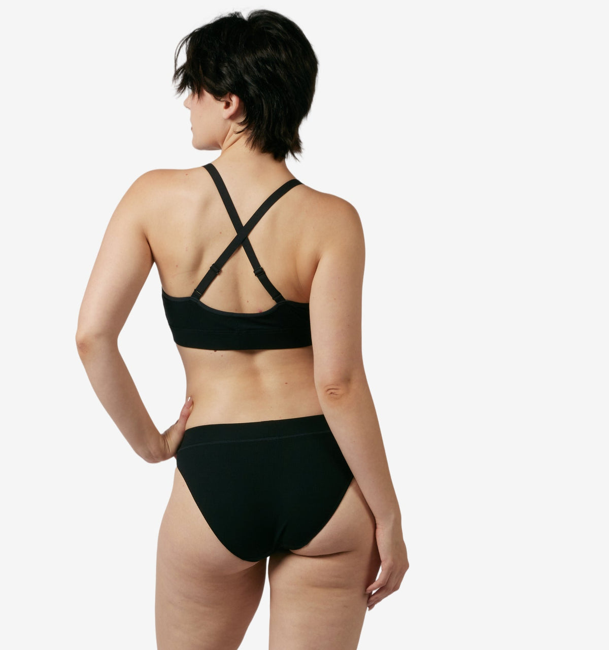 TomboyX Bamboo Rib Cheeky - Black
