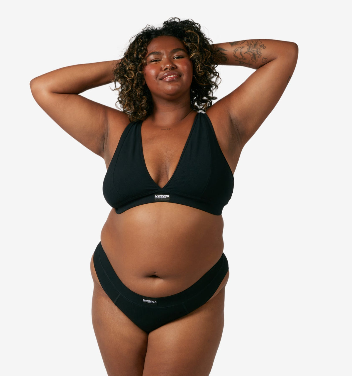 TomboyX Bamboo Rib Cheeky - Black