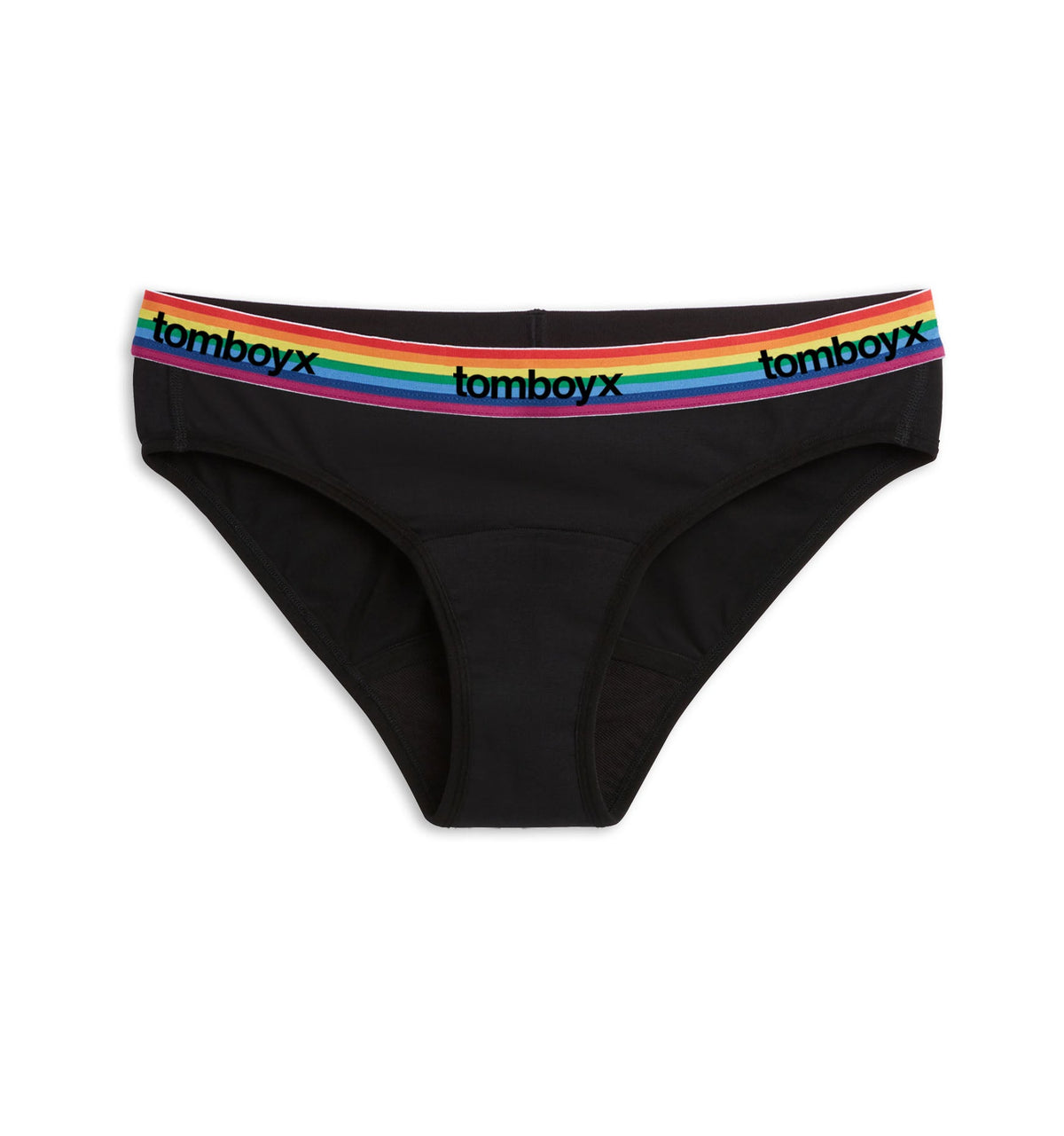 TomboyX First Line Period Bikini - Black Rainbow Logo