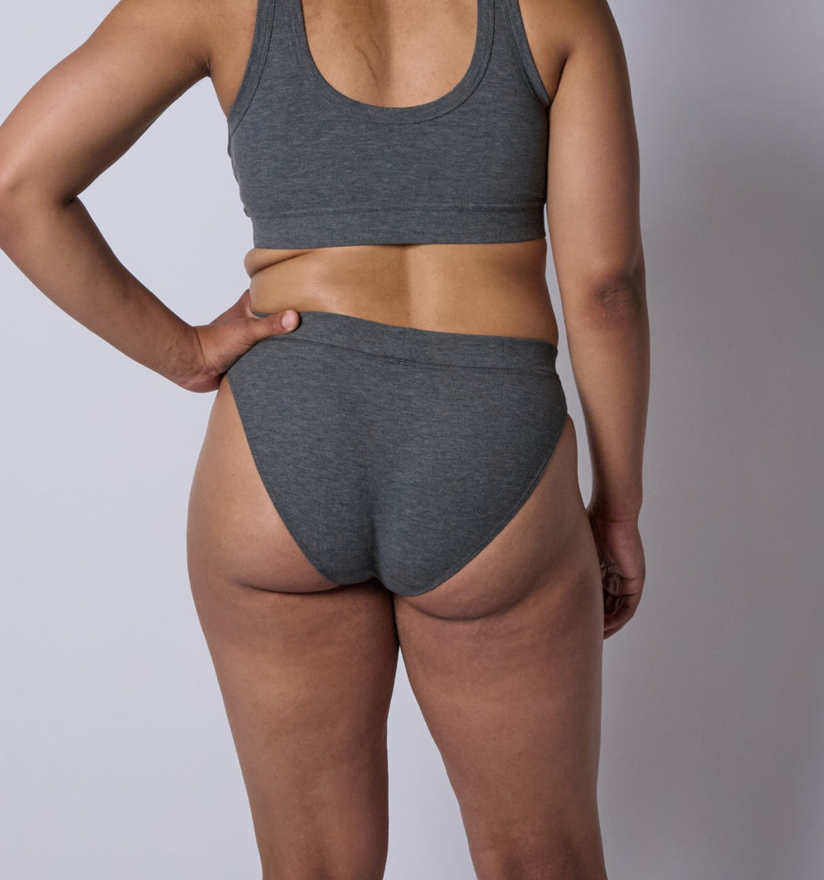 TomboyX Bamboo Rib Cheeky - Heather Gray