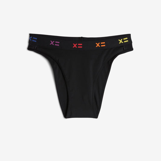 TomboyX SmoothTuck Tucking Hi Leg Bikini - Black Rainbow