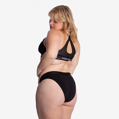 TomboyX SmoothTuck Tucking Hi Leg Bikini - Black Rainbow