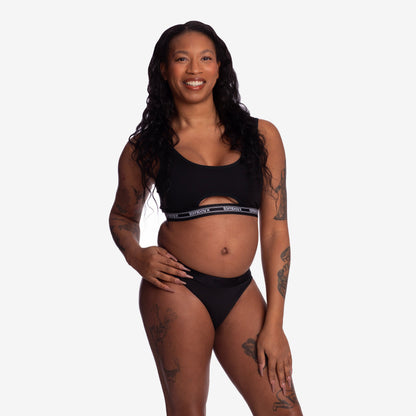 TomboyX SmoothTuck Tucking Hi Leg Bikini - Black Rainbow