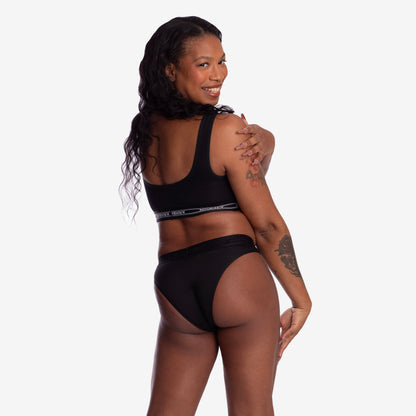 TomboyX SmoothTuck Tucking Hi Leg Bikini - Black Rainbow
