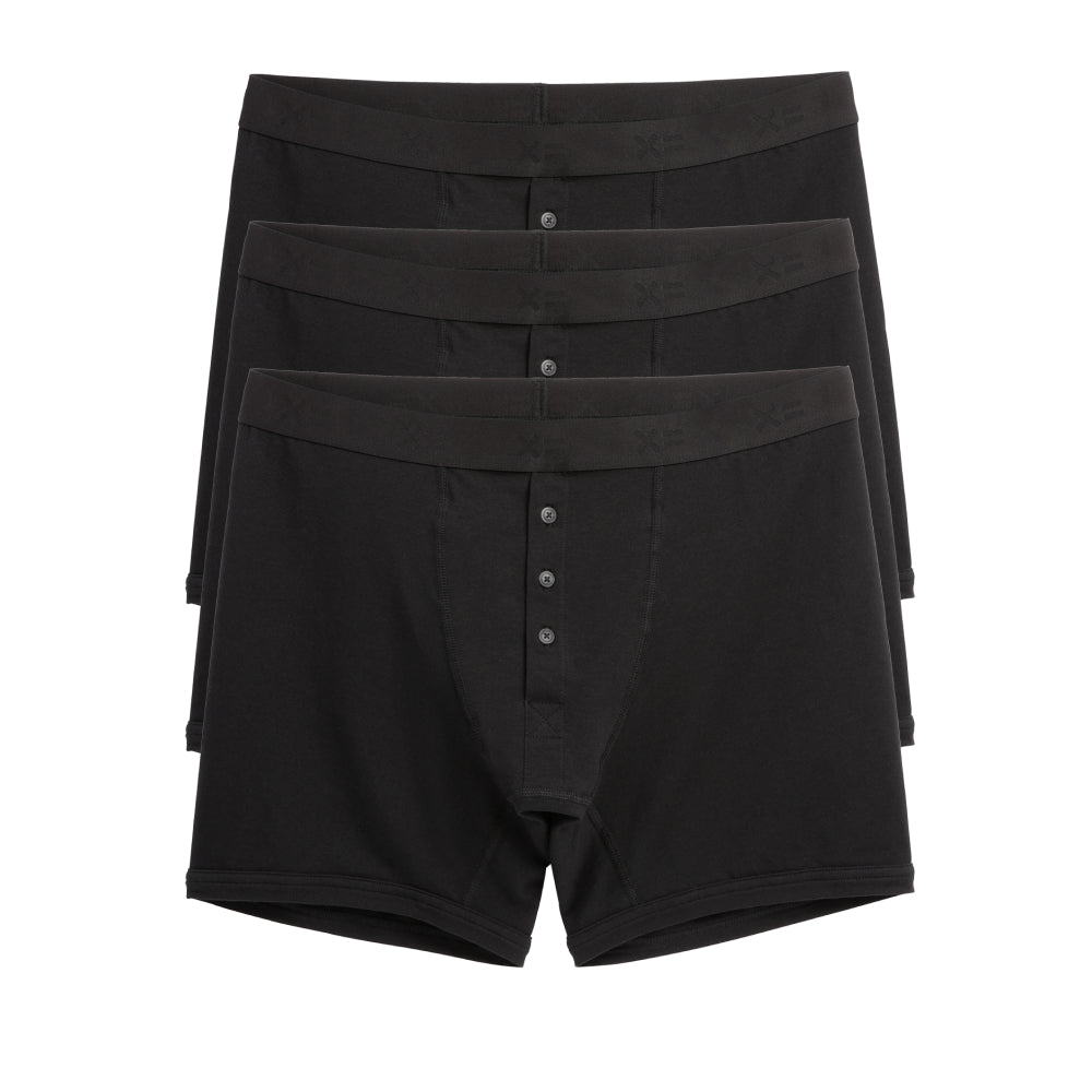TomboyX 6" Fly Packing Boxer Briefs 3-Pack - X= Black