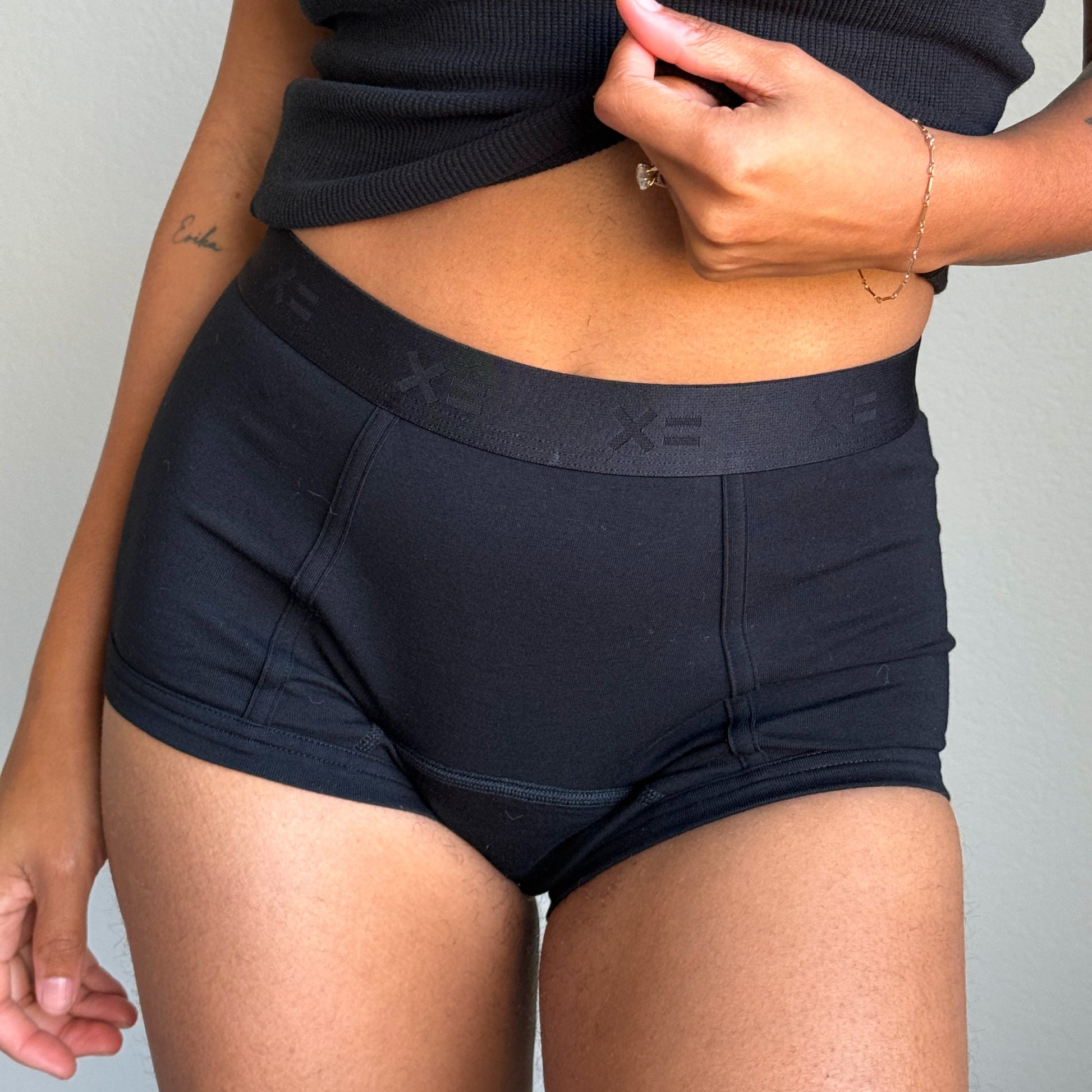 TomboyX First Line Period Boy Shorts - X= Black