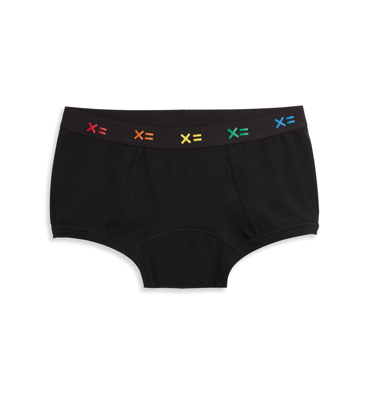 TomboyX First Line Period Boy Shorts - Black X= Rainbow