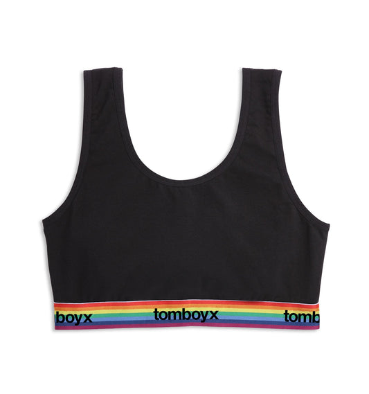 TomboyX Essentials Soft Bra - Black Rainbow Logo