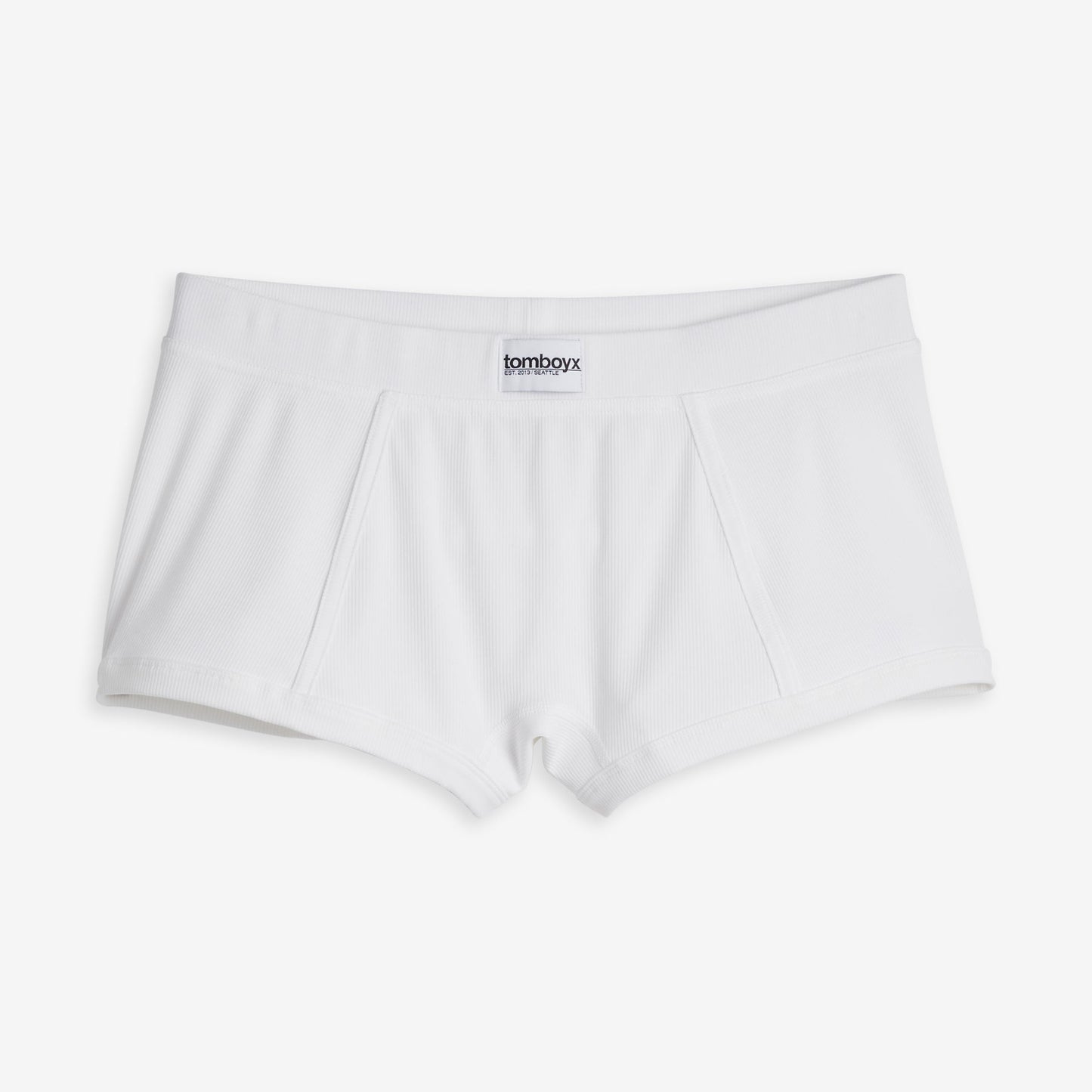 TomboyX Bamboo Rib Boy Shorts - Bright White