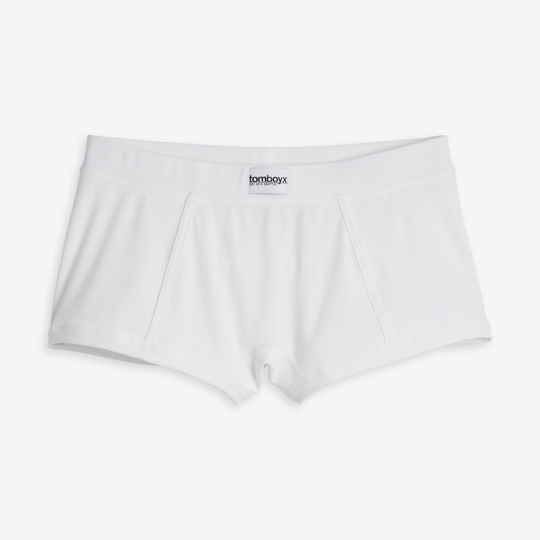 TomboyX Bamboo Rib Boy Shorts - Bright White