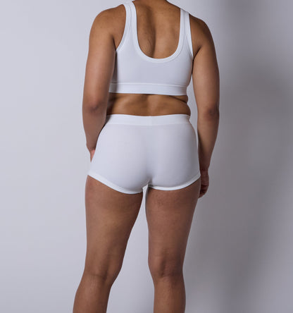 TomboyX Bamboo Rib Boy Shorts - Bright White