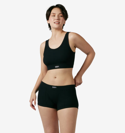TomboyX Bamboo Rib Boy Shorts - Black