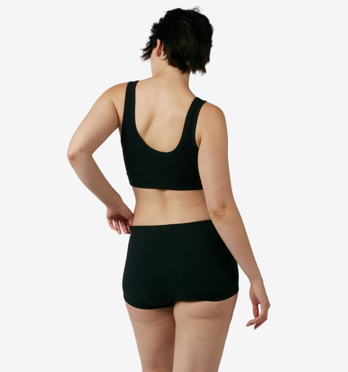 TomboyX Bamboo Rib Boy Shorts - Black
