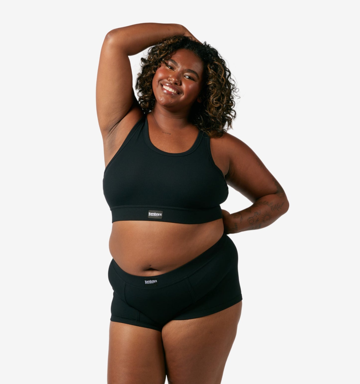 TomboyX Bamboo Rib Boy Shorts - Black